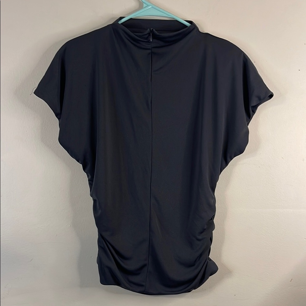 Muse Blue Dolman Sleeve Ruched Blouse Size Small #198 - Picture 3 of 6